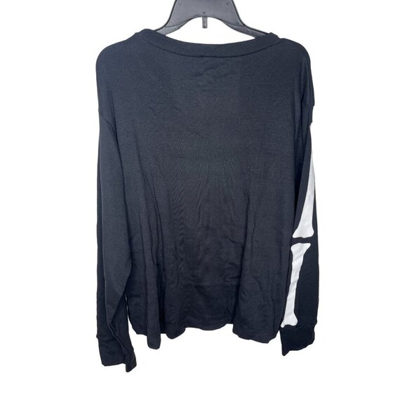 Women's Skeleton Pajama Set - Black & White Halloween Themed Long Sleeve Size 2X - Picture 11 of 12